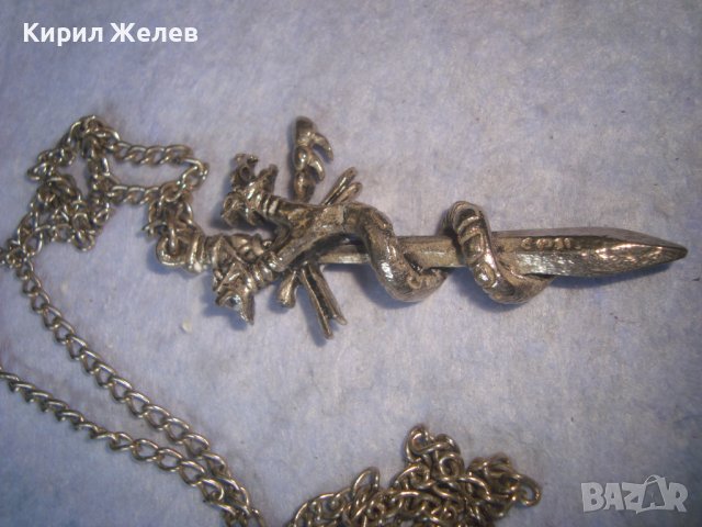 СТАР ПОСРЕБРЕН МОДЕН ХЕВИ МЕТЪЛСКИ МЕДАЛЬОН НЕО ГОТИКА с ВЕРИЖКА 27459, снимка 10 - Колиета, медальони, синджири - 36902826