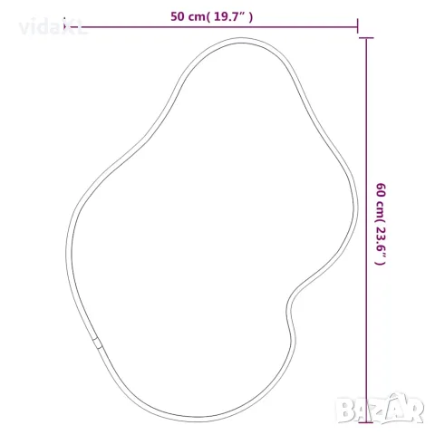 vidaXL Стенно огледало черно 60x50 см, снимка 6 - Огледала - 56147237