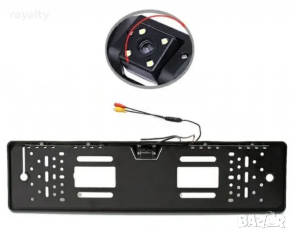 Рамка с камера за регистрационен номер с 4 LED светлини за задно виждане 3084, снимка 2 - Други стоки за дома - 49052816