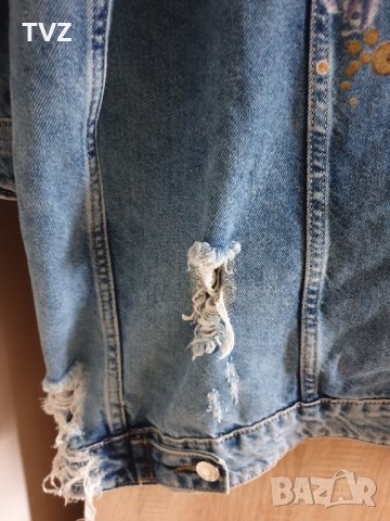 Дънково широко яке с рисунка на гърба , снимка 3 - Якета - 38721449