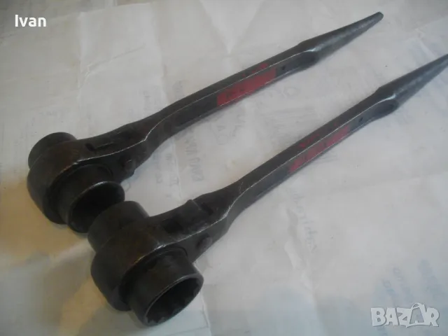 32мм-30мм ГОЛЯМ 380мм РЪЧЕН КЛЮЧ ЗА СКЕЛЕ ТРЕСЧОТКА ДВУСТРАННА ПРОФЕСИОНАЛНА КОВАНО ЖЕЛЯЗО МАСИВНА, снимка 5 - Други инструменти - 49090075