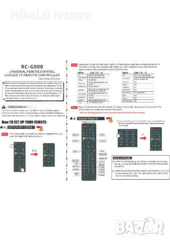 Универсално дистанционно за всички модели и марки телевизори, снимка 5 - Дистанционни - 53890233