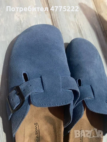 Велурени мюли в небесносиньо нови р.40, снимка 3 - Дамски ежедневни обувки - 54101896