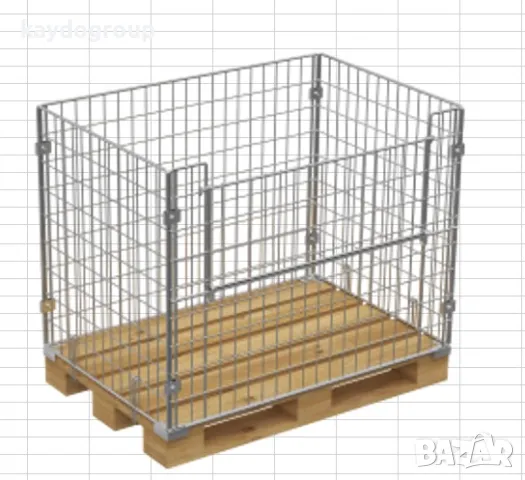 Промо! Телен кош / контейнер сгъваем за европалет Ф6 80x120xН85, снимка 4 - Друго търговско оборудване - 48663938