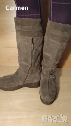 Италиански дамски ботуши от велур, снимка 12 - Дамски ботуши - 31280544