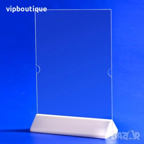 Плексигласова поставка А4 за лист Т-форма с цв. стойка двустранна  - 210 х 297мм/, снимка 4 - Ученически пособия, канцеларски материали - 52460029