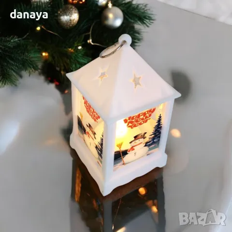 4208 Светещ коледен фенер със свещичка в центъра си, снимка 6 - Декорация за дома - 42766973