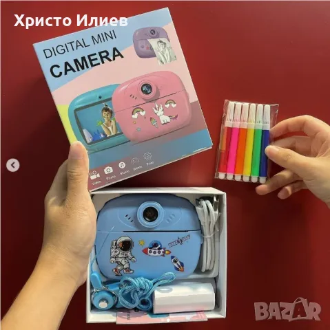 Детска камера с функция за печат Детски фотоапарат с дисплей за моментни снимки, снимка 6 - Други - 50081917