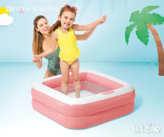 Бебешки басейн Intex Play Box, надуваем, 86 х 86 х 25 см, розов, снимка 1