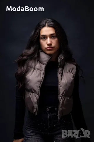 Кафяв дамски елек 