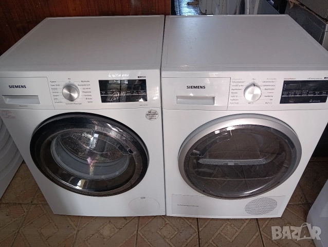 Комплект пералня и сушилня с термопомпа Сименс Siemens IQ 500 A+++ 8кг 2 години гаранция!, снимка 6 - Перални - 52809036