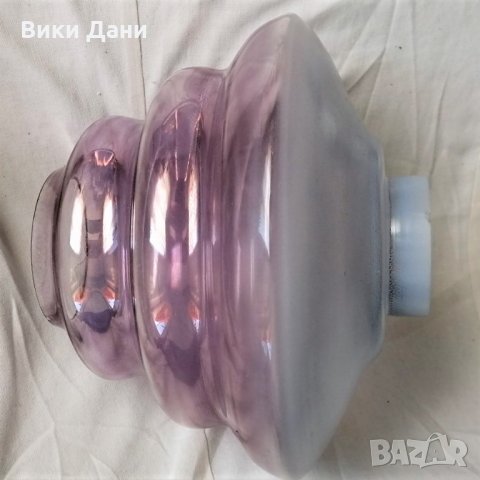 Сесион ЛАМПИОНи виолет И млечно, снимка 6 - Антикварни и старинни предмети - 31848056