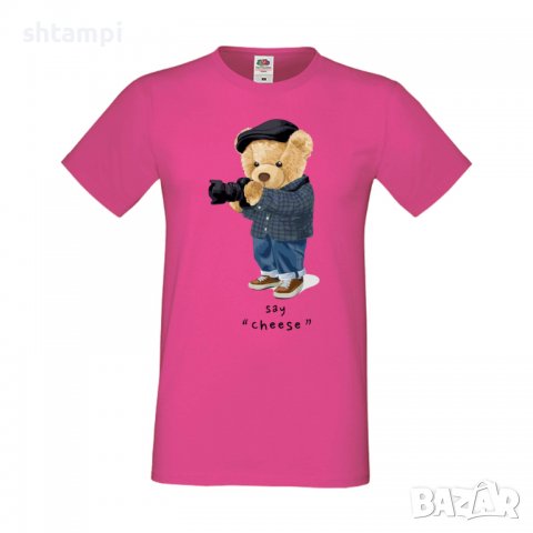 Мъжка тениска bear Say Cheese,Мече,Меченце,Животно, Играчка,Изненада,Подарък,Повод,, снимка 11 - Тениски - 37293777