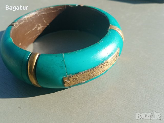 Възрожденски накит,19в,османска гривна,бронз, едра,от на баба чеиза голяма , снимка 12 - Антикварни и старинни предмети - 35469390