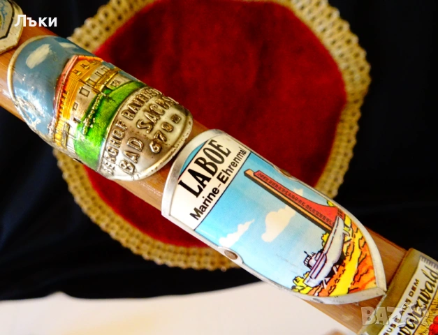 Тиролски туристически бастун 8 значки,Елен,Шварцвалд. , снимка 5 - Антикварни и старинни предмети - 53296655