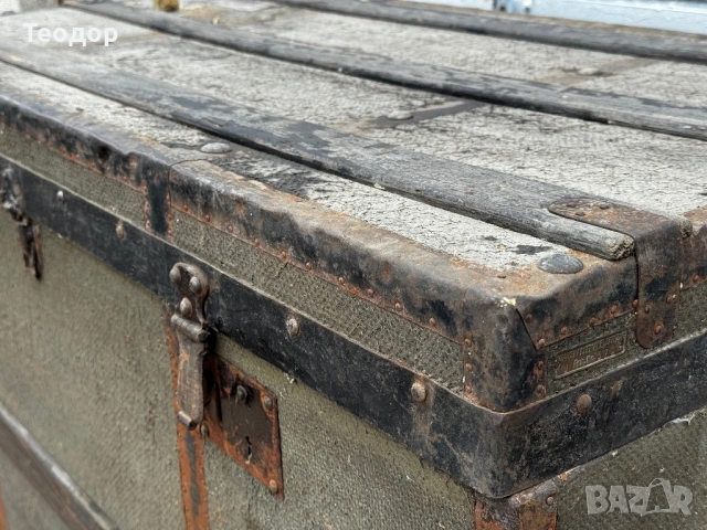 Огромен винтидж сандък august kleeman, снимка 5 - Антикварни и старинни предмети - 54058852