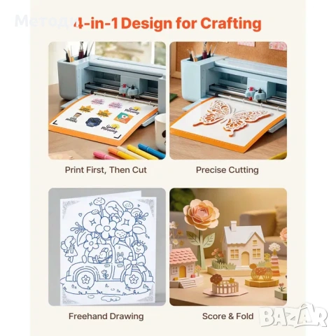 НОВ Режещ Плотер за рязане на стикери, хартия, картон или винил 30см с USB и Bluetooth 5000 дизайна , снимка 2 - Други машини и части - 54206214