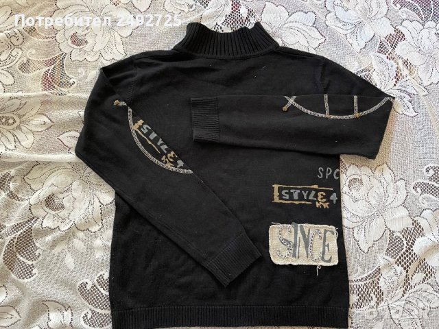 Полувер черен, унисекс, снимка 2 - Блузи с дълъг ръкав и пуловери - 42652262