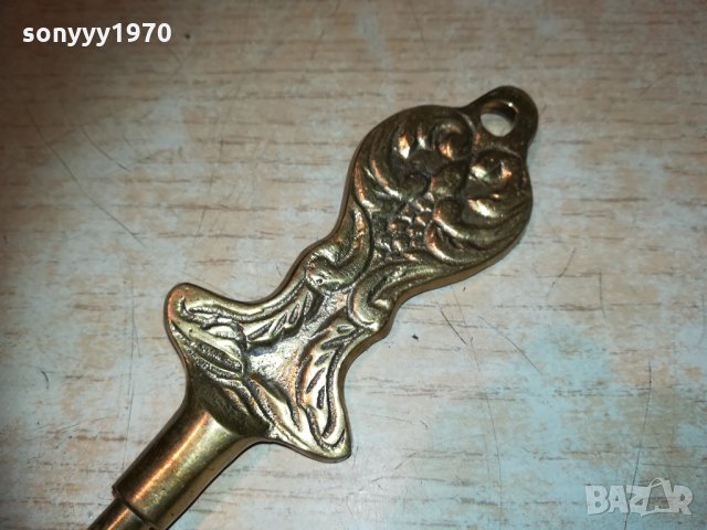 обувалка-мед/месинг-35см-антик внос белгия 0902211841, снимка 8 - Колекции - 31748436