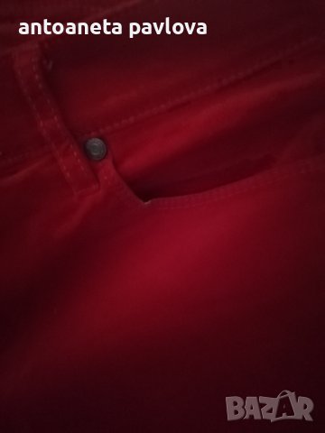 Червен панталон кадифе, снимка 4 - Панталони - 38887071