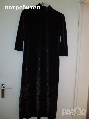 рокля черен плюш, снимка 1 - Рокли - 29611482