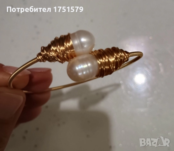 Нова гривна т естествени перли, снимка 2 - Гривни - 52145503