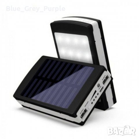 Соларна Външна батерия Power Bank Solar с 2 USB порта, светодиоден фенер,водоустойчива, снимка 3 - Оригинални батерии - 39910202