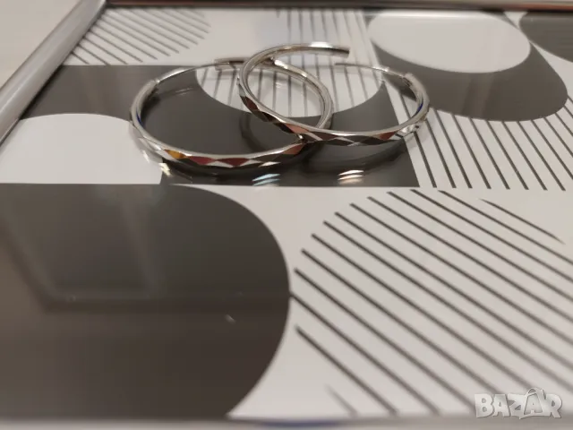 Сребърни обеци, кръгли обеци 4см