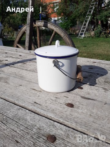 Стара емайлирана котленка #6, снимка 3 - Антикварни и старинни предмети - 29482862