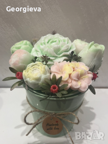 Аранжирани, ароматни цветя от сапунена основа, снимка 10 - Изкуствени цветя - 44606393