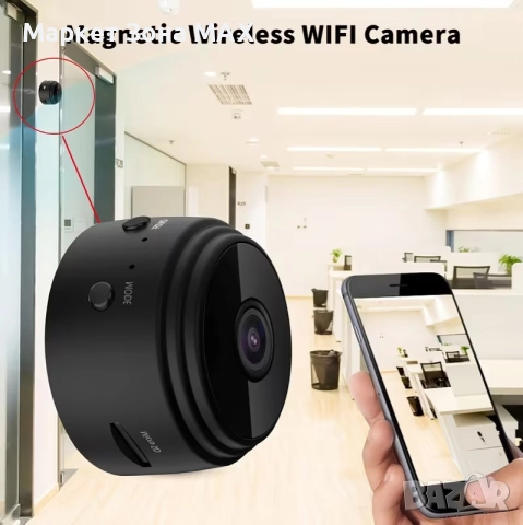 Модерна Мини безжична HD камера с Wi-Fi, нощно виждане и детекция на движение, снимка 8 - IP камери - 52892304