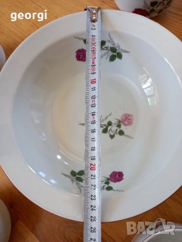 Порцеланова купа с пет купички български порцелан Китка , снимка 3 - Сервизи - 37855000