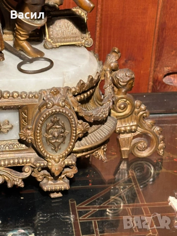 Каминен часовник мрамор , снимка 9 - Антикварни и старинни предмети - 54246773