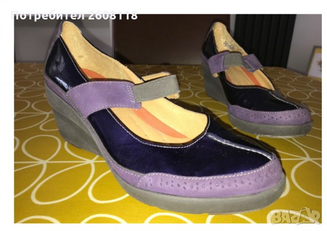 Clarks дамски - кожа, лачени, лилави - №40