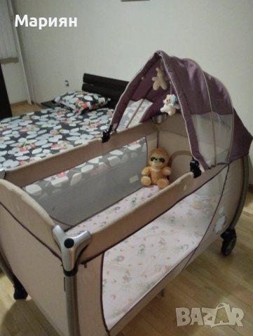 Детска кошара Cangaroo Relax с матрак Pierre Cardin, снимка 7 - Бебешки легла и матраци - 52013573