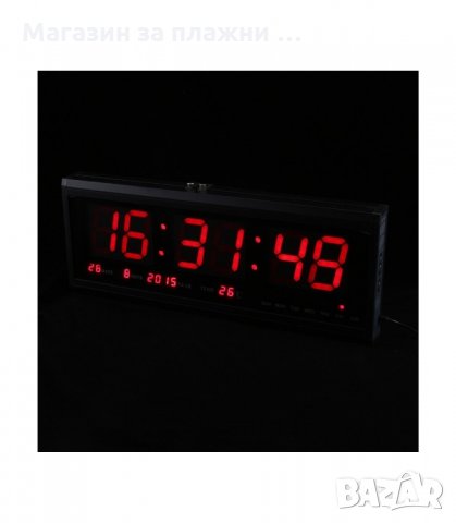 Голям стенен електронен часовник 48 х 19 см. - код 4819, снимка 2 - Друга електроника - 34263835