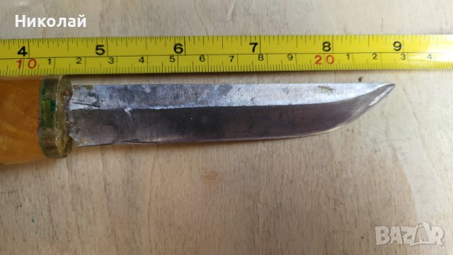 Уникален нож финка дръжка от зъб, снимка 4 - Ножове - 42144012