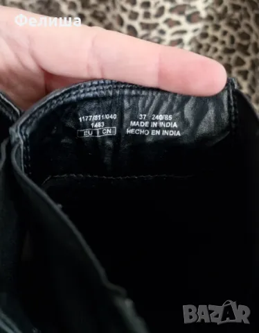 Стилни Ежедневни Черни Боти Естествена Кожа ZARA Chunky Chelsea Колекция, снимка 7 - Дамски ботуши - 50150130