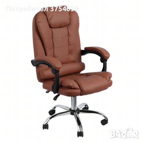 Ергономичен офис стол с лумбална опора от еко кожа – комфорт за дълги часове без болки, снимка 2 - Столове - 53076468