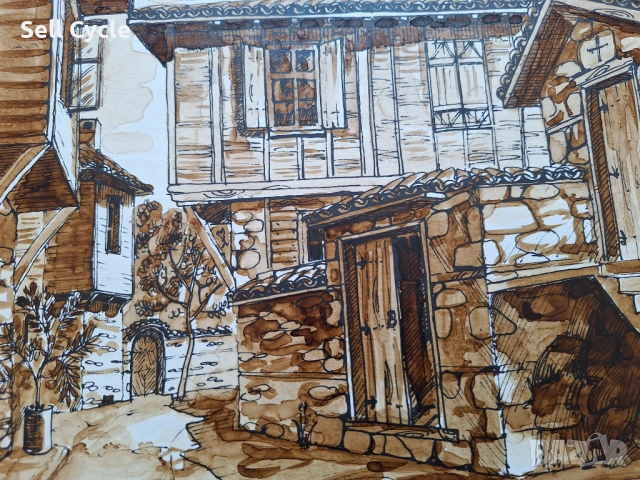 ✅КАРТИНА - СОЗОПОЛ 93 Г. - Б.ГЕНЧЕВ - 25/28,5 СМ.❗, снимка 2 - Картини - 54137794