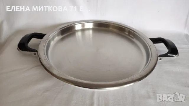 АМС масивен голям плитък тиган топ състояние+подарък капак, снимка 4 - Съдове за готвене - 49552593