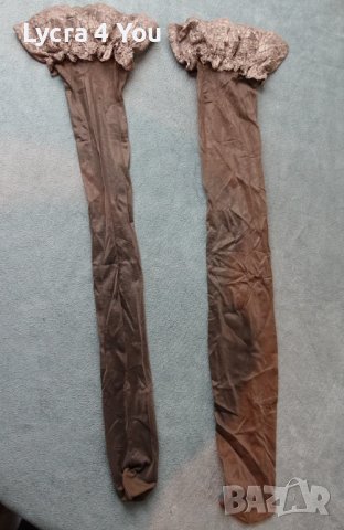 S/M нови кафяви лъскави с ликра силиконови чорапи, снимка 8 - Бельо - 40622534