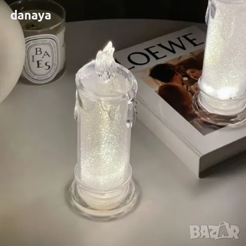 5409 Бляскава електронна свещ, 18см, снимка 4 - Декорация за дома - 47833310