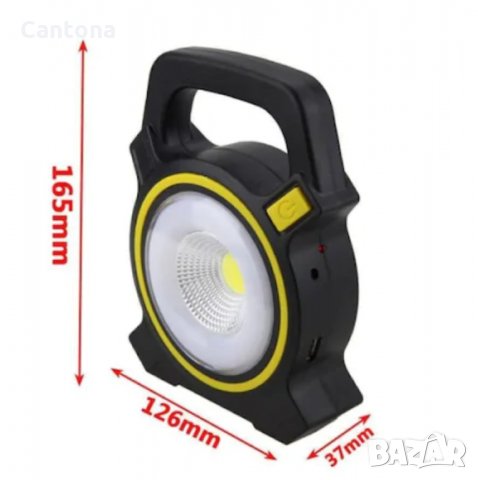 Преносима работна лампа със соларен панел и USB порт – Cob Work Lights JY-819, снимка 3 - Къмпинг осветление - 31460025