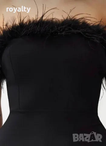 Дамска рокля с пера , снимка 3 - Рокли - 49942825