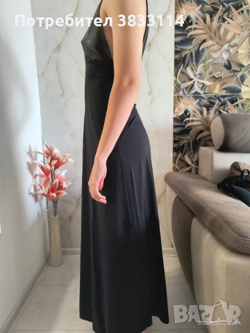 Черна дълга рокля - нова, снимка 2 - Рокли - 50798323