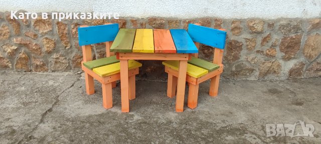 Детска маса със столчета; Дървена масичка със столове за деца, снимка 3 - Други - 40149734