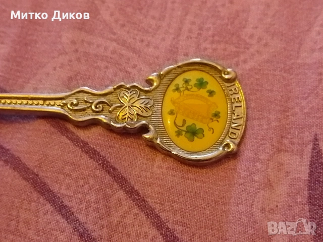 Ирландия 12 см лъжичка винтидж посребрена, снимка 5 - Антикварни и старинни предмети - 54346298