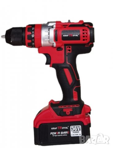 Промо Комплект 2в1 Акумулаторен Гайковерт Импакт Драйв и Безжичен Винтоверт 36v 8,0AH KRAFT , снимка 8 - Винтоверти - 39619660