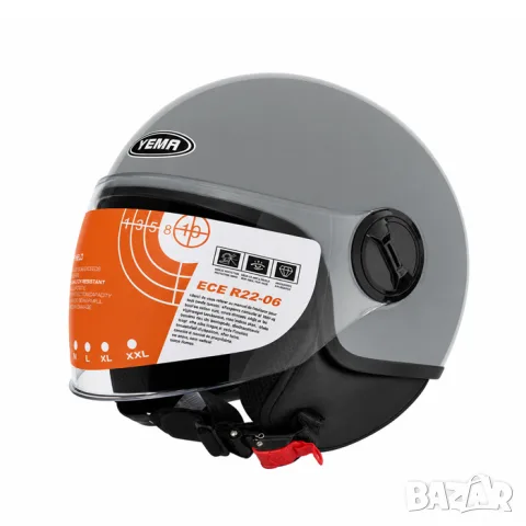 Отворена мото каска YEMA ECE R22.06 сиво, снимка 5 - Аксесоари и консумативи - 55865706
